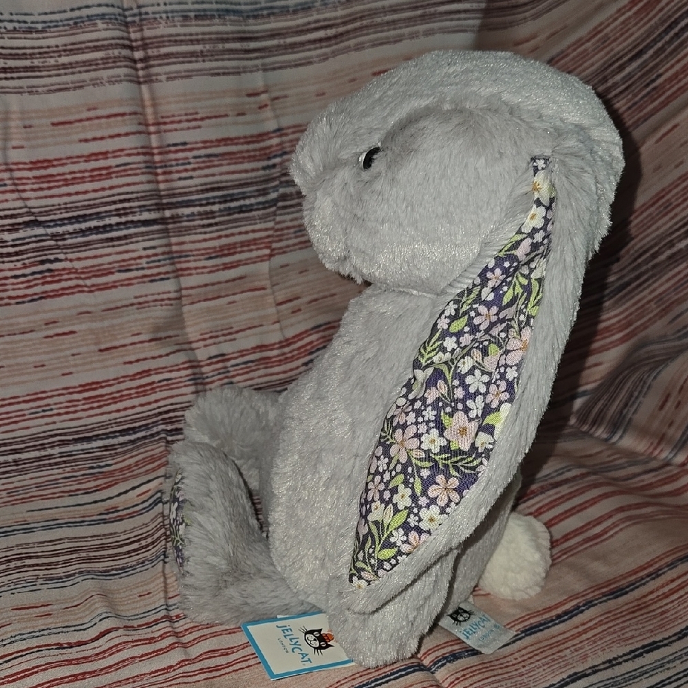 Jellycat Blossom Silver Bunny 'Bloom' With Dust Bag - Picture 11 of 14